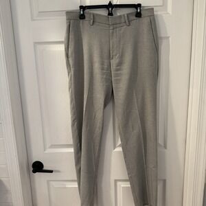 Perry Ellis portfolio Dress Pants Men's Straight Flat Front Stretch Gray 32x32